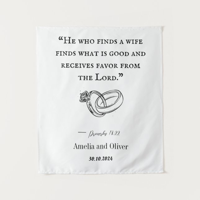 Tapeçaria Personalizada de Casamento (Frente)