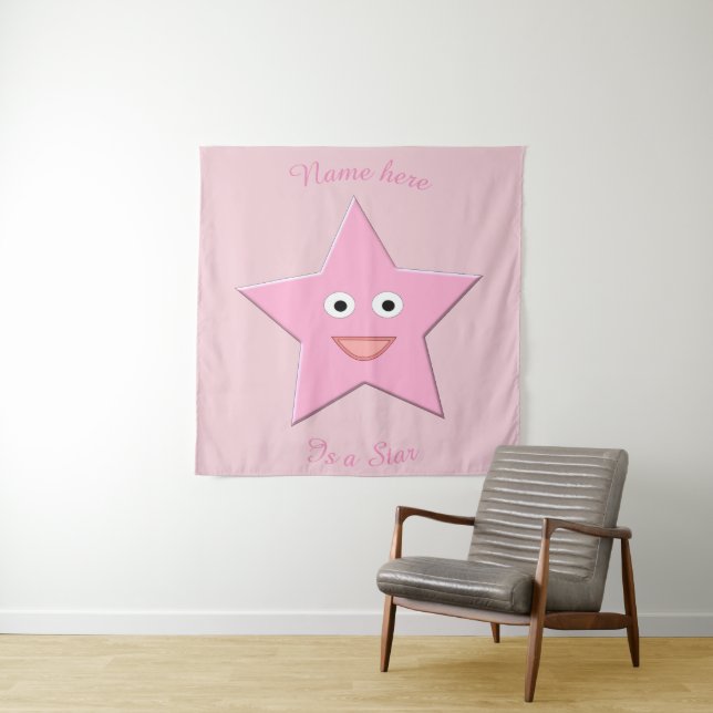 Tapeçaria Personalizada de Estrela Rosa bonito (In Situ)