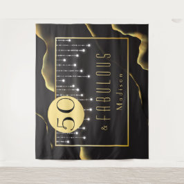 Tapeçaria Preto Inky Legal de Aniversário de 50 an