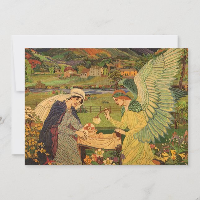 Tapeçaria Religiosa Vintage com o Menino Jesus Cri (Frente)