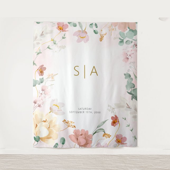 Tapeçaria Rustic Wildflower Wedding (Frente)