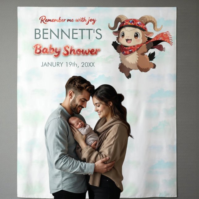 Tapeçaria temática para chá de bebê de inverno com (Criador carregado)