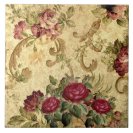 Tapeçaria Vintage Marrom Dourado Rosa 
