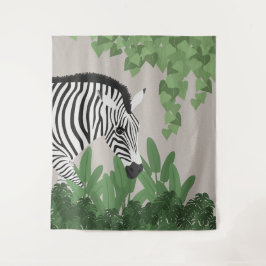 Tapeçaria Zebra entre Folhas
