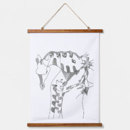 Tapeçarias abstratas em preto e branco com figuras