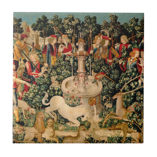 Tapeçarias de Unicórnio Medieval Impressas: Met Cl (Frente)