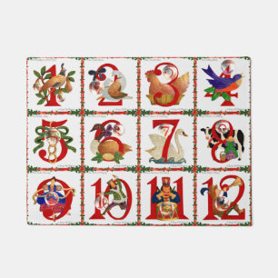Tapete 12 dias de Impressão de Quilt de Natal
