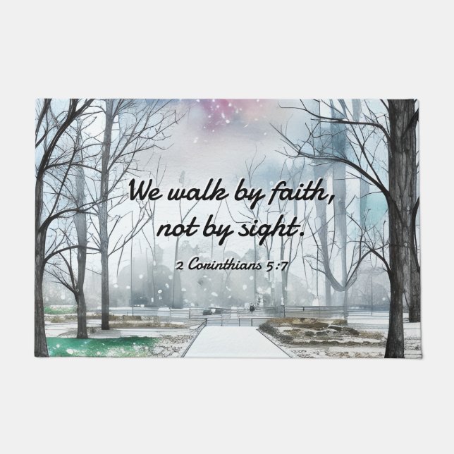 Tapete 2 Corinthians 5:7 Caminhada pela Fé não pela Visão (Frente)