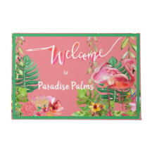 2 Flamingo Paradise Beach House Doormat