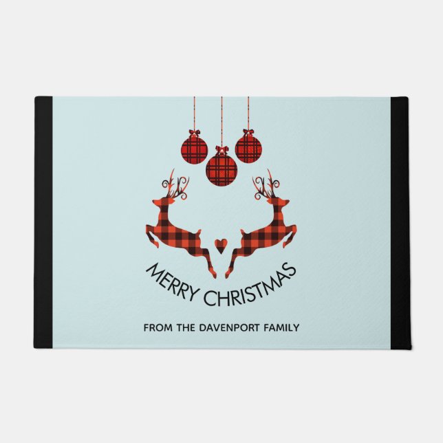 Tapete 2 Reindeer de Natal Saltando Caçador Russo (Frente)