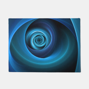 Tapete 3D Cores Azuis Espirais Modernas Abstrato de Arte 