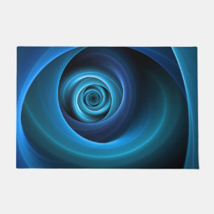 Tapete 3D Cores Azuis Espirais Modernas Abstrato de Arte