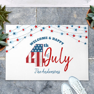Tapete 4 de julho Red White Blue Patriotic USA Flag Stars