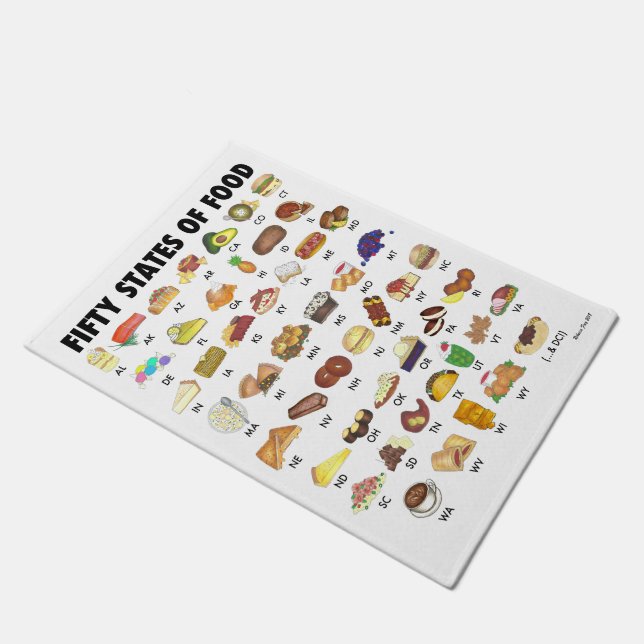 Tapete 50 ESTADOS DA COMIDA Estados Unidos América Améric (Inclinado)