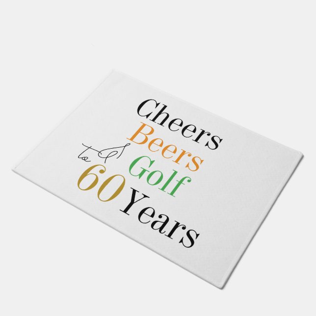 Tapete 60º aniversário Golfe anima cervejas minimamente (Inclinado)