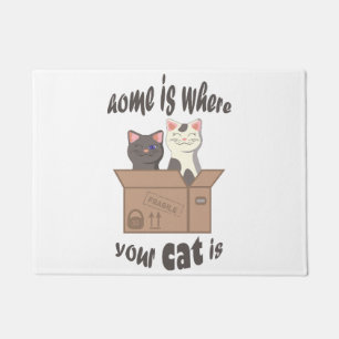 Tapete A citação engraçada de Home é onde seu gato está