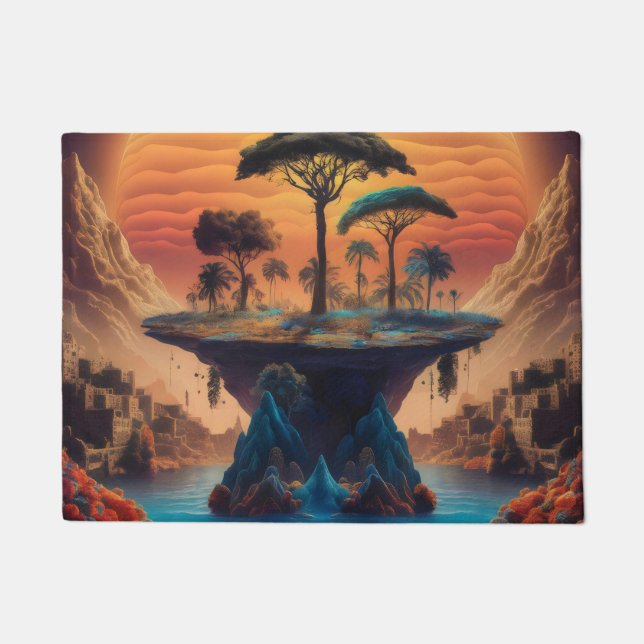 Tapete A ilha no pôr do sol. (Frente)