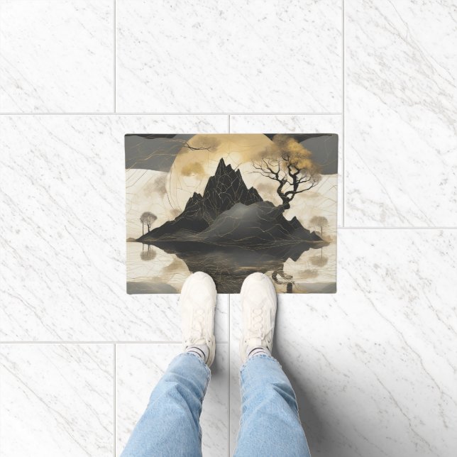 Tapete A Mistura Preta e Dourada (Interior)