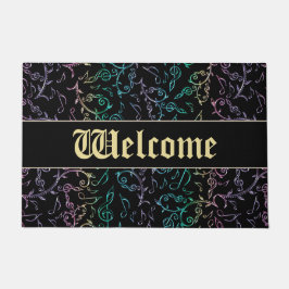 Tapete A música gótico nota a esteira bem-vinda da porta