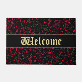 Tapete A música vermelha nota a esteira bem-vinda da