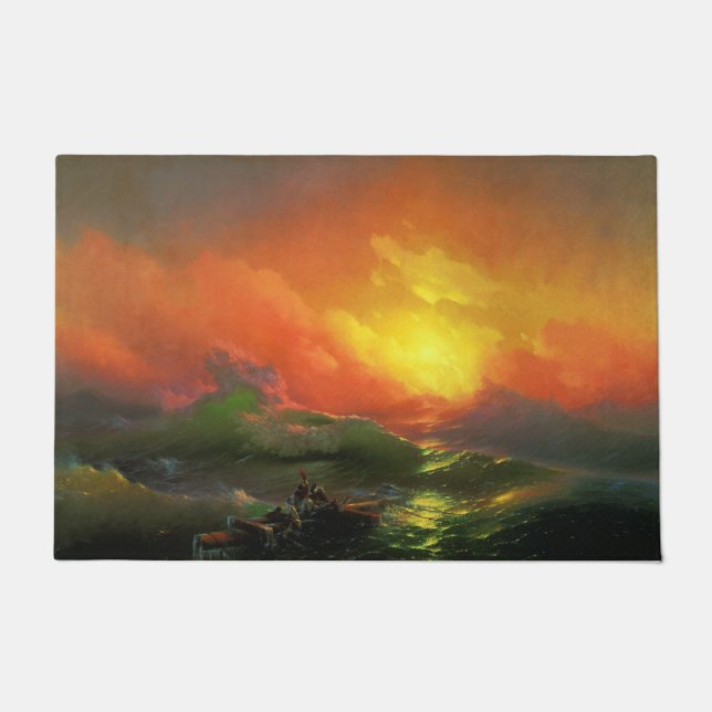 Tapete A Nona Onda (Mar de Tempestade com Sunset Vermelho (Frente)