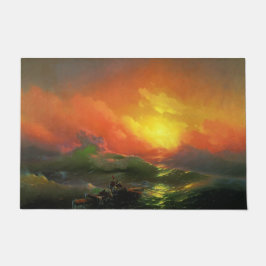 Tapete A Nona Onda (Mar Tempestuoso com Pôr do Sol Vermel