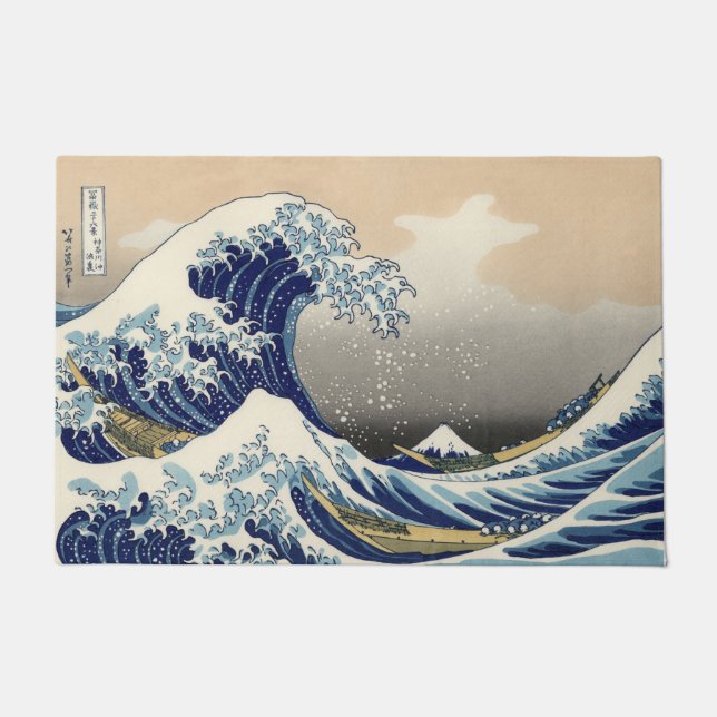 Tapete A onda do Excelente de Kanagawa Hokusai (Frente)
