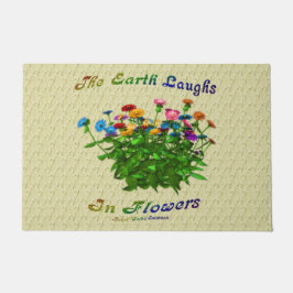 Tapete A Terra Ri Em Citação Inspiracional De Flores