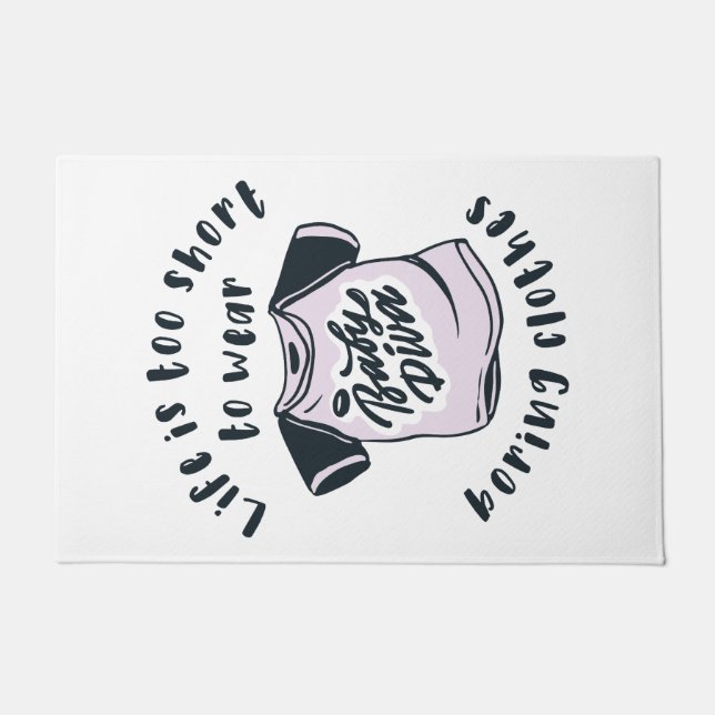 Tapete A vida é curta demais para vestir roupas entediant (Frente)