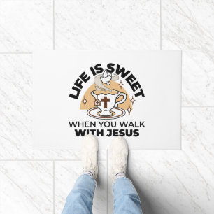 Tapete A vida é doce com Jesus - Taça Cristã Faith Tea