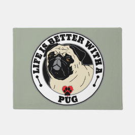 Tapete A Vida É Melhor Com Um Pug