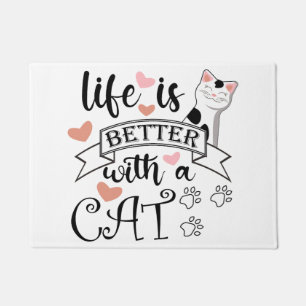 Tapete A vida é melhor com um slogan de citação do Cat