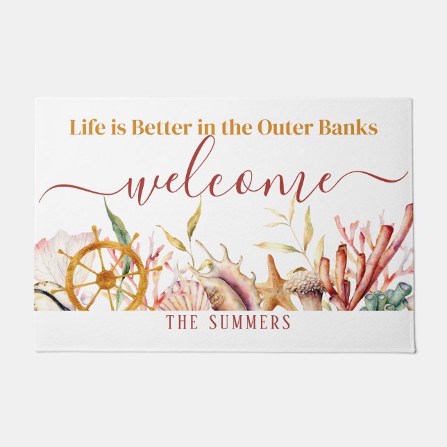 Tapete A vida é melhor nos bancos externos, BEM-VINDO (Frente)