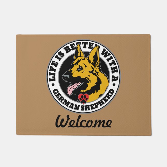 Tapete A vida personalizada do german shepherd é melhor (Frente)
