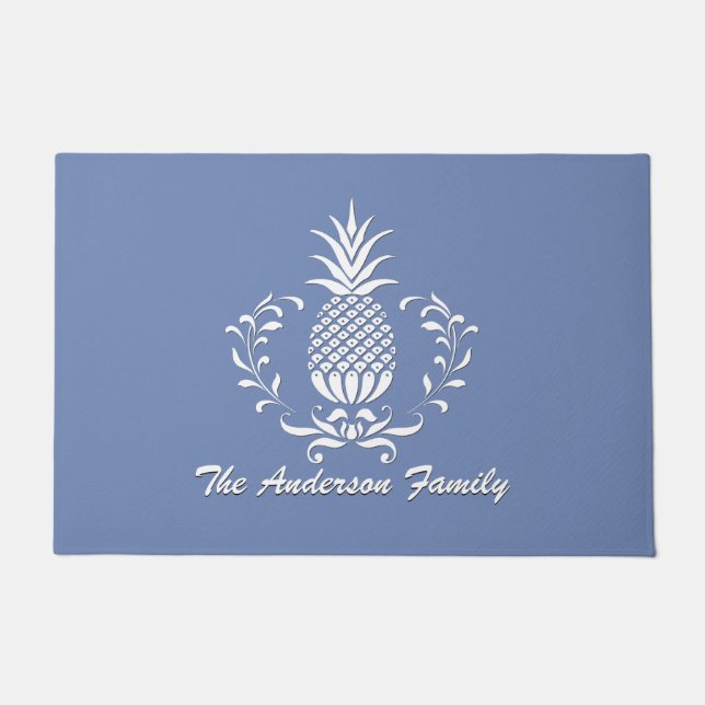 Tapete Abacaxi da hospitalidade seus texto & cor (Frente)