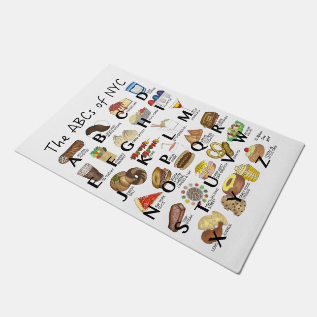 Tapete ABCs do alfabeto Nova Iorque Icônico NYC (Inclinado)