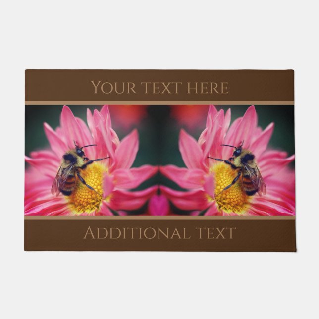 Tapete Abelha-Bumble Na Flor-Daisy Rosa Personalizada (Frente)