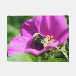 Tapete Abelha-Bumble Na Natureza Rosa-Rosa