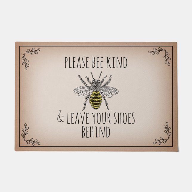 Tapete Abelhão Deixe Calçados Para Trás (Frente)