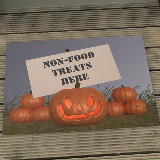 Tapete Abóbora De Halloween Testes Não-Comidas Aqui Porta (Fun pumpkin patch halloween doormat just for you. Non food treats here! Bring it out each year)