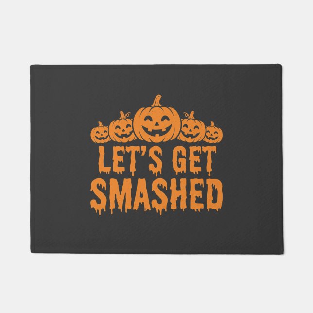 Tapete Abóbora de Halloween Vamos Esmagar (Frente)