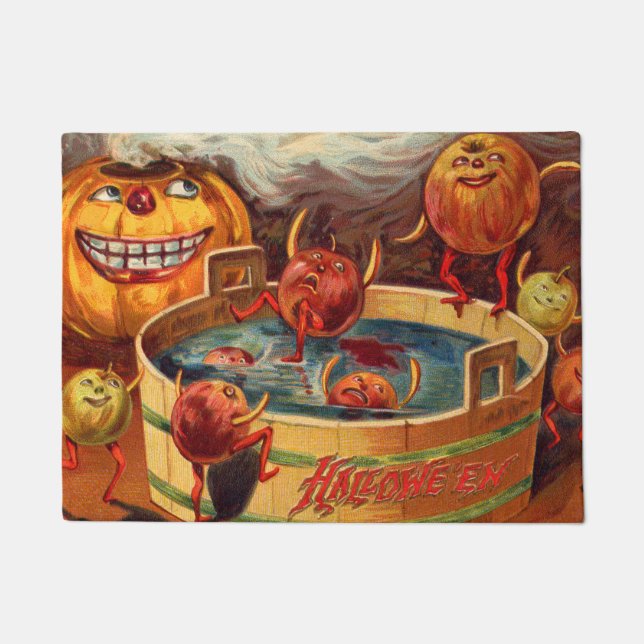 Tapete Abóbora de Maçã Jack O' Lantern Sorridente (Frente)