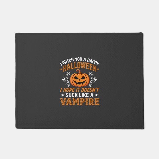 Tapete Abóbora de Vampiro de Halloween Engraçado (Frente)