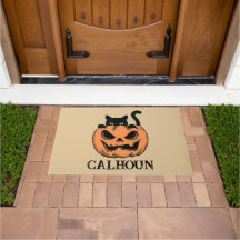 Abóbora do Halloween e Gato Negro Personalizados