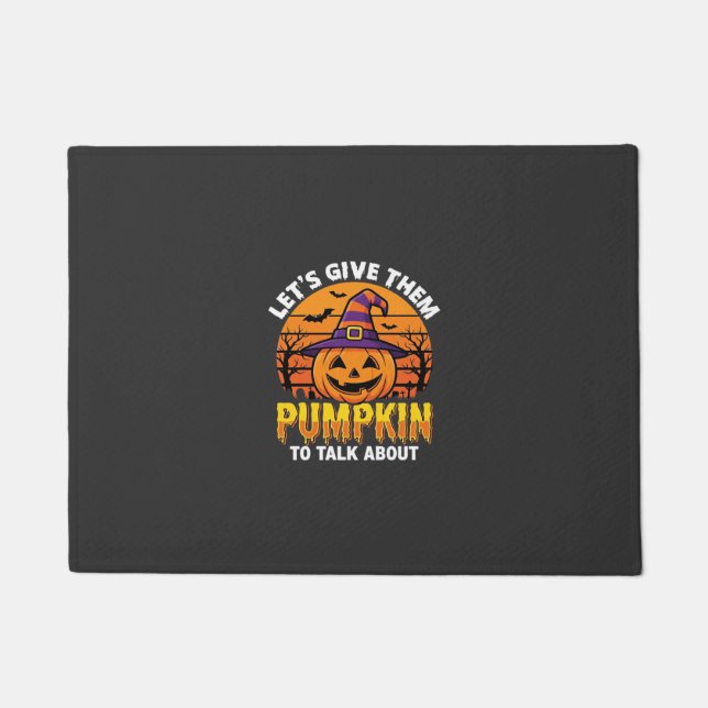 Tapete Abóbora Engraçada Desenho de Piada de Halloween2 ( (Frente)