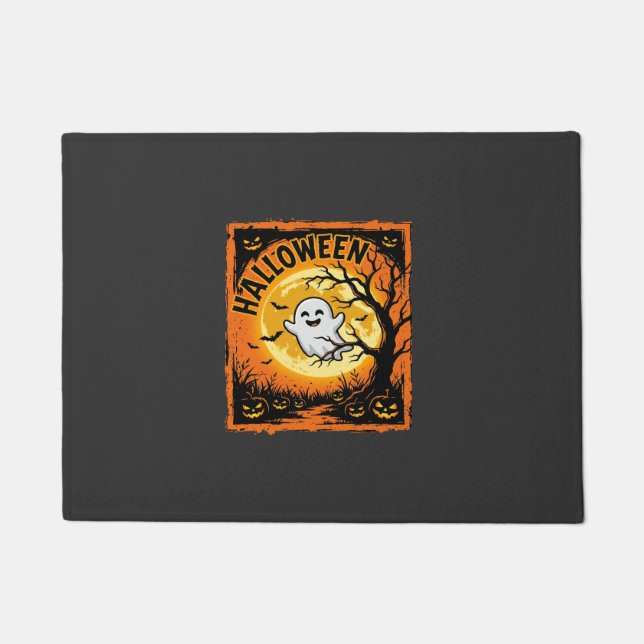Tapete Abóbora Fantasma de Halloween Árvore Assombrada (Frente)