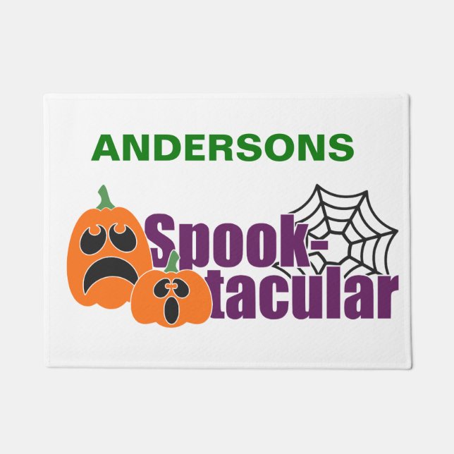 Tapete Abóboras de Halloween Personalizadas Spooktackular (Frente)
