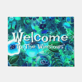 Tapete Abstract Floral Teal Blue Green Personalized