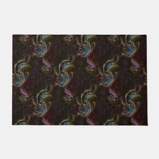 Tapete Abstrato Atômico Preto Retroativo (Frente)