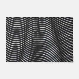 Tapete Abstrato Contemporâneo Preto e Prateado